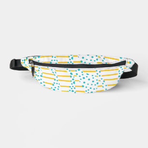 Sacs Banane Spots et bandes 2 en Turquoise, Jaune et Blanc