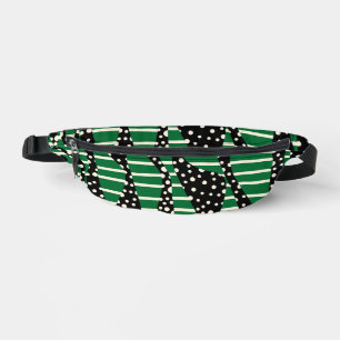 Sacs Banane Spots et bandes 2 - Vert, Crème et Noir