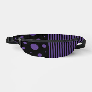 Sacs Banane Spots et rayures en violet et noir