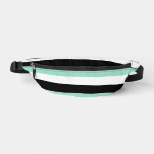 Sacs Banane Stripes inégales - Mint vert, blanc et noir