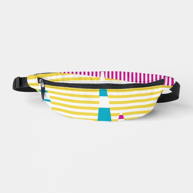 Sacs Banane Stripes on Stripes - Turquoise, Jaune et Rose (Recto)