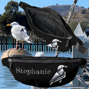 Sacs Banane Stylisé Seagull géométrique Design nuances de gris