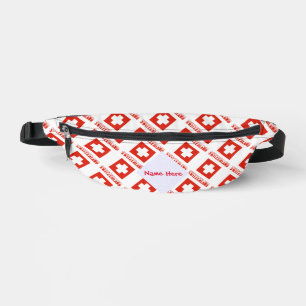 Sacs Banane Suisse Drapeau Suisse Carrelé Rouge Personnalisati