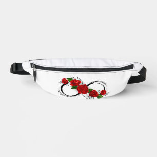 Sacs Banane Symbole d'infini avec les roses rouges
