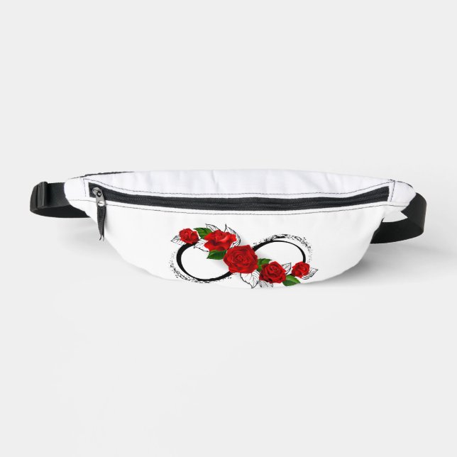Sacs Banane Symbole d'infini avec les roses rouges (Recto)