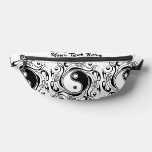 Sacs Banane Symbole Yin & Yang style de tatouage noir et blanc