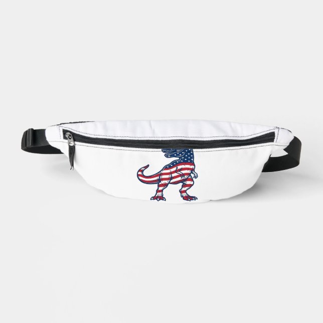 Sacs Banane T-Rex patriotique Design de dinosaure de drapeau a (Recto)