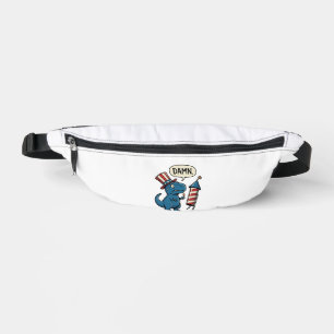 Sacs Banane T-shirt drôle patriotique T-Rex feu d'artifice Des
