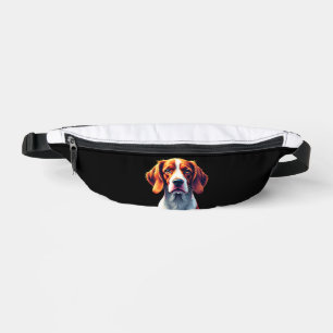 Sacs Banane T-shirt maman papa visage de chien épagneul breton