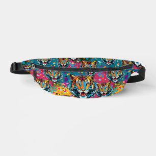 Sacs Banane Tête de tigre couleurs arc-en-ciel peinture taches