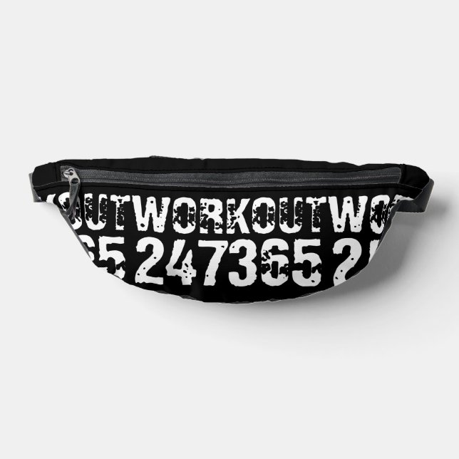Sacs Banane Texte usé et rayé Workout 247365 blanc (Poser)