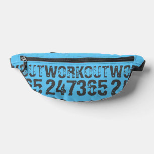 Sacs Banane Texte usé et rayé Workout 247365 bleu