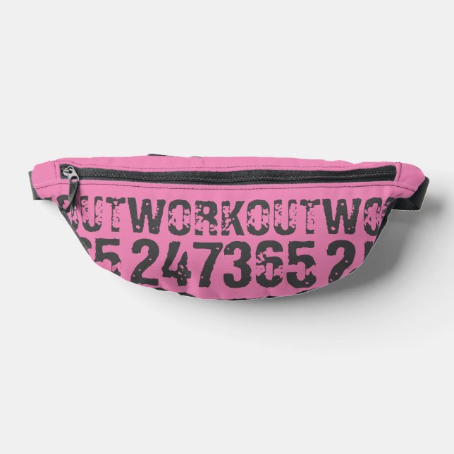 Sacs Banane Texte usé et rayé Workout 247365 rose (Poser)