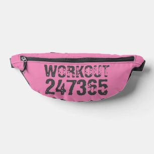 Sacs Banane Texte usé et rayé Workout 247365 rose