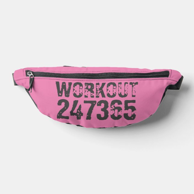 Sacs Banane Texte usé et rayé Workout 247365 rose (Poser)