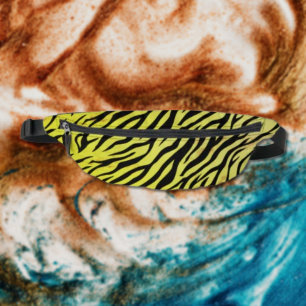 Sacs Banane Tiger rayures sur Jaune - Poster de animal de fer