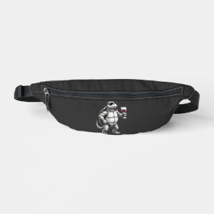 Sacs Banane tortue cool buvant du vin rouge impression d'art_1
