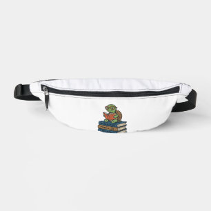 Sacs Banane Tortue mignonne lisant sur des livres Vintage Vect