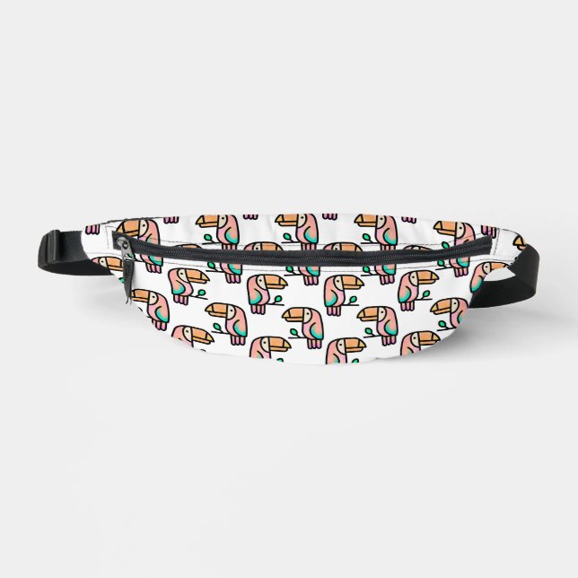 Sacs Banane toucan jungle oiseau pastel arc-en-ciel motif (Recto)