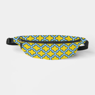 Sacs Banane Trellis jaune et bleu bébé, treillis, Quatrefoil