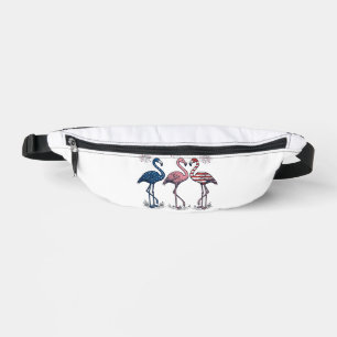Sacs Banane Trio de flamants patriotiques dessin de gravure vi
