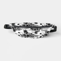 Tropical Hawaï Nom Personnalisé Noir & Blanc