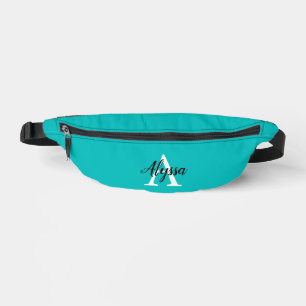 Sacs Banane Turquoise élégant Monogramme Script Fanny Pack