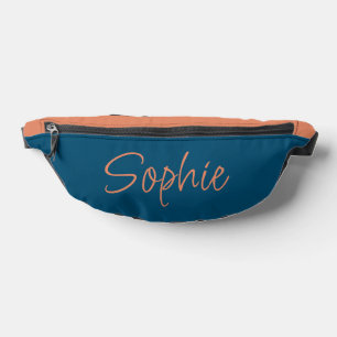 Sacs Banane Typographie de nom Bleu et Pêche