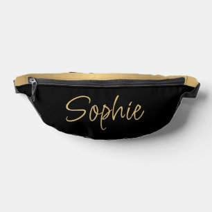 Sacs Banane Typographie de nom noir et or