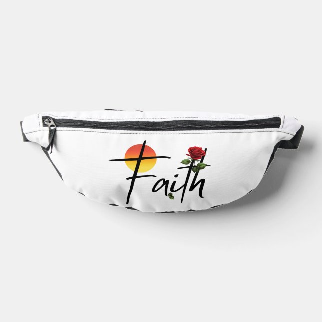 Sacs Banane Typographie Faith Black avec rose (Poser)