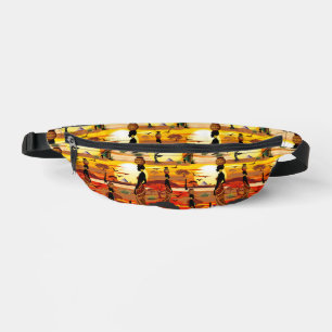 Sacs Banane Une belle femme africaine Silhouette sur les solei