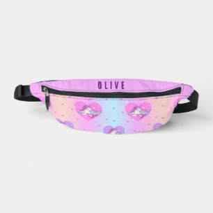 Sacs Banane Unicorn Hearts Fanny Pack - rose & violet
