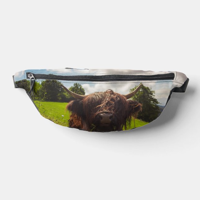 Sacs Banane Vache noire pâturage vert champ soleil (Poser)