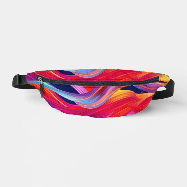 Sacs Banane Vagues arc-en-ciel colorées (Recto)