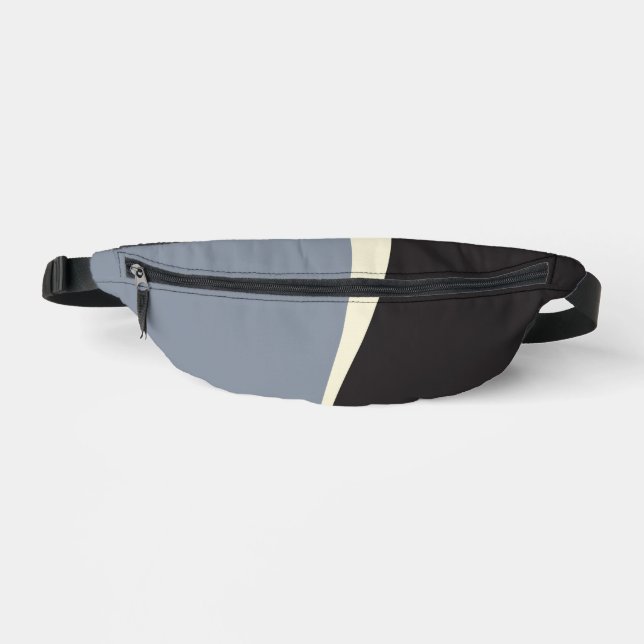 Sacs Banane Vagues simples 2 en noir, gris et crème (Recto)