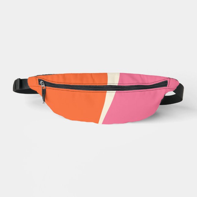 Sacs Banane Vagues simples 2 en rose, orange et crème (Recto)