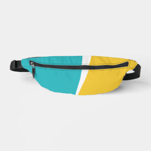Sacs Banane Vagues simples 2 en Turquoise, Jaune et Blanc