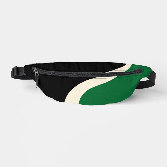 Sacs Banane Vagues simples 3 en vert, crème et noir (Recto)