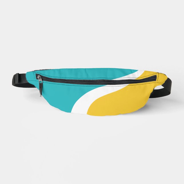 Sacs Banane Vagues simples 3 - Turquoise et Jaune (Recto)