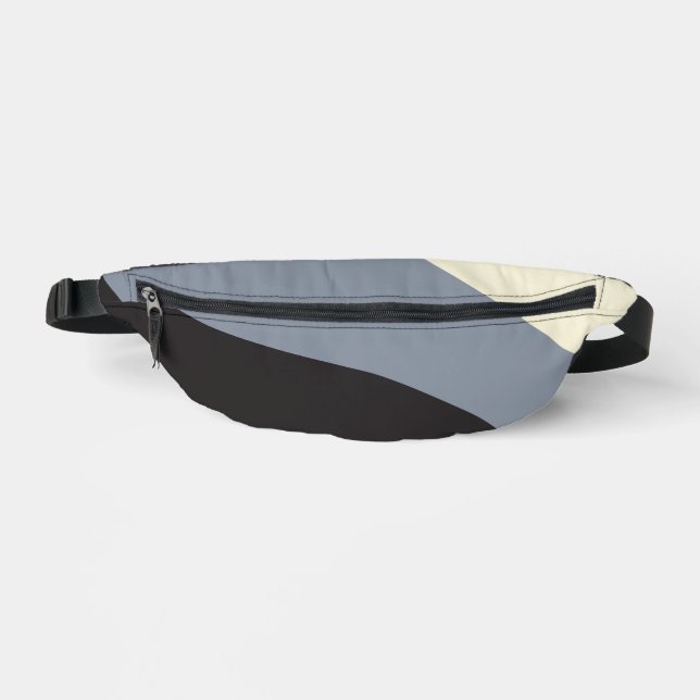 Sacs Banane Vagues simples - Noir, Gris et Crème (Recto)