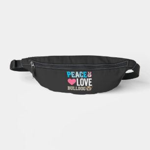 Sacs Banane Vecteur Peace Love Bouledogue