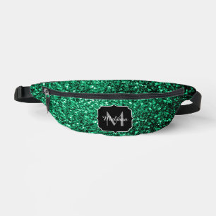 Sacs Banane Vert émeraude faux paillettes scintillent Monogram