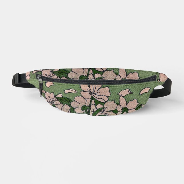 Sacs Banane Vert Fleur Rose (Recto)
