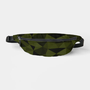 Sacs Banane Vert foncé de l'armée noir motif de maille géométr