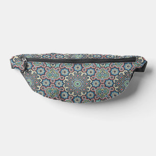 Sacs Banane Vintage Marocain Bleu & Motif Turquoise
