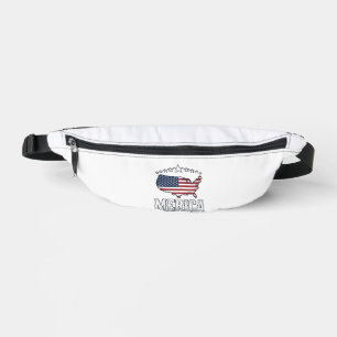 Sacs Banane Vintage Merica Patriote Drapeau Carte T-Shirt Desi