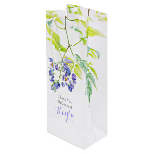 Sacs cadeau de mariage fleuri vert pourpre