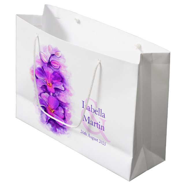 Sacs cadeau de mariage pour orchidée violette du m (Devant Angle)