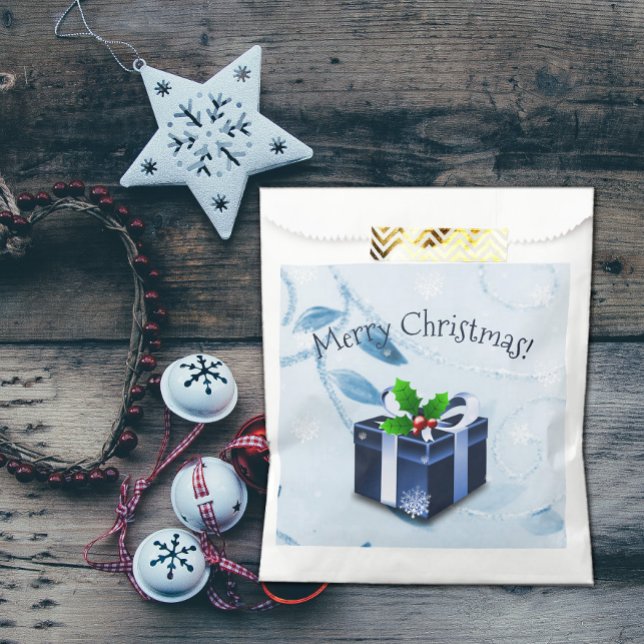 Sacs cadeau de Noël bleu Favoriser (Blue Christmas Gift Favor Bags)