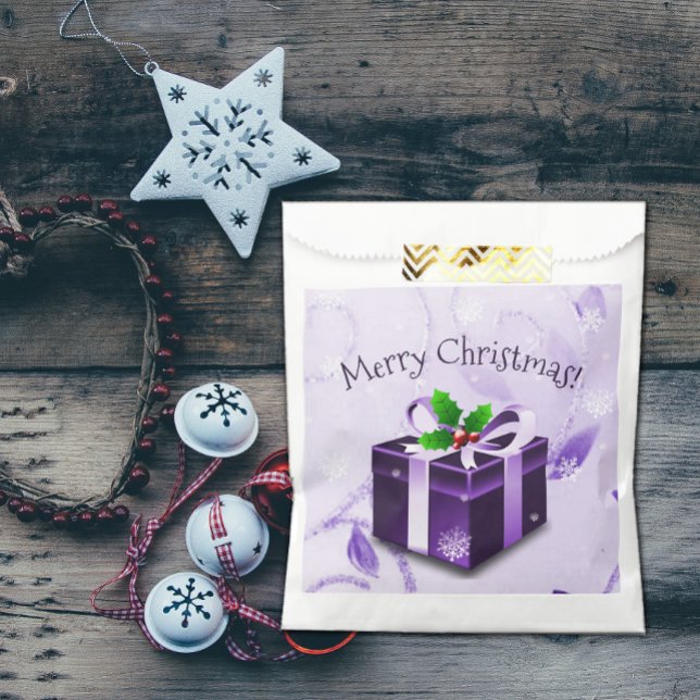 Sacs cadeau de Noël pourpre Favoriser (Purple Christmas Gift Favor Bags)